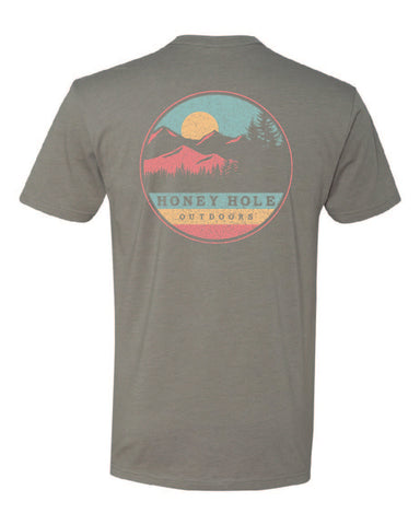 Short Sleeve - Circle Mountain - Warm Grey